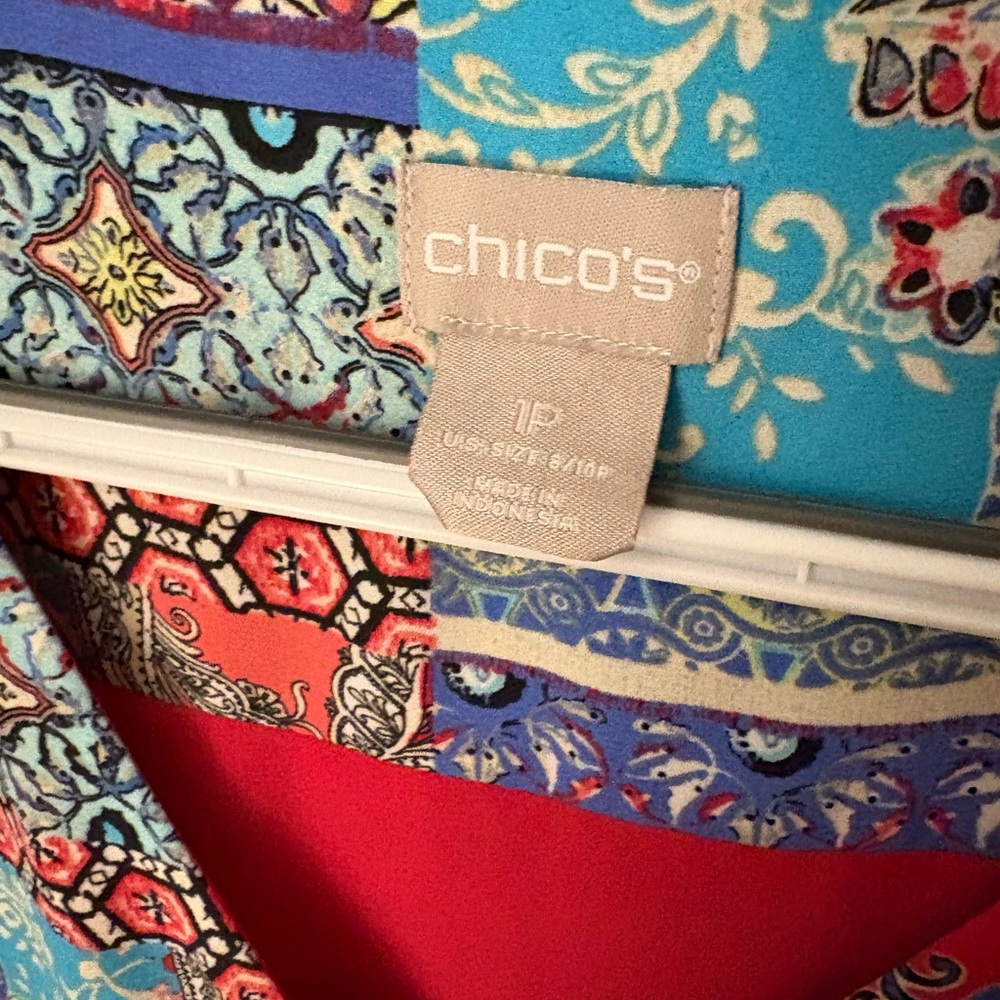 Red and Blue Patterned Top - Picture 3 of 3